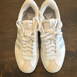 Adidas White Shoes with Light Gray Accents